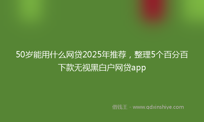 50岁能用什么网贷2025年推荐，整理5个百分百下款无视黑白户网贷app
