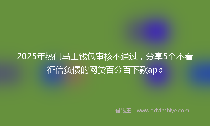 2025年热门马上钱包审核不通过，分享5个不看征信负债的网贷百分百下款app