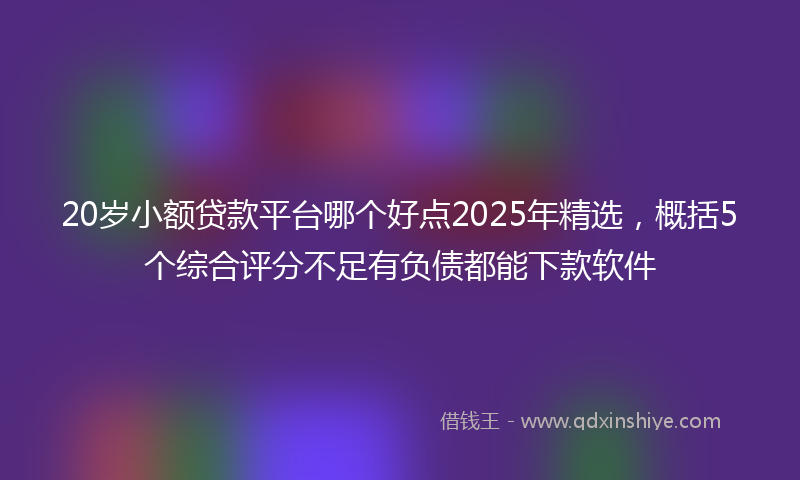 20岁小额贷款平台哪个好点2025年精选，概括5个综合评分不足有负债都能下款软件