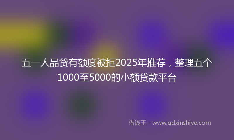 五一人品贷有额度被拒2025年推荐，整理五个1000至5000的小额贷款平台