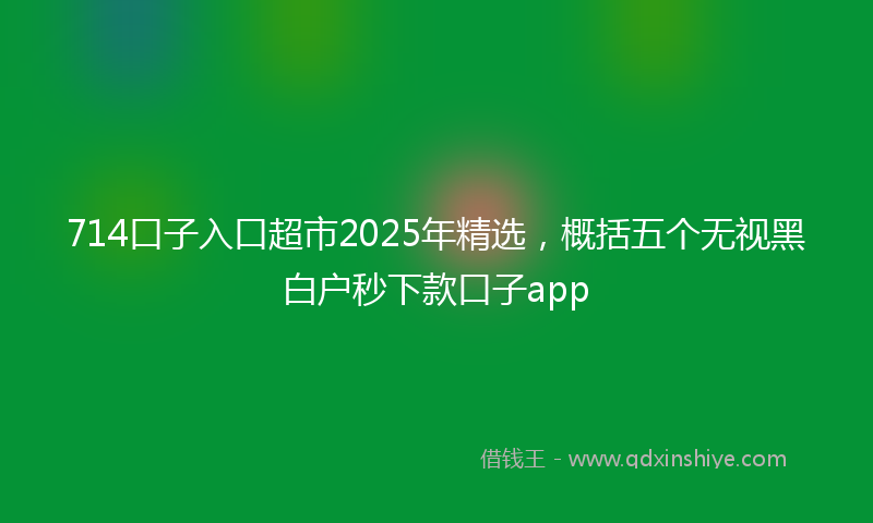 714口子入口超市2025年精选，概括五个无视黑白户秒下款口子app