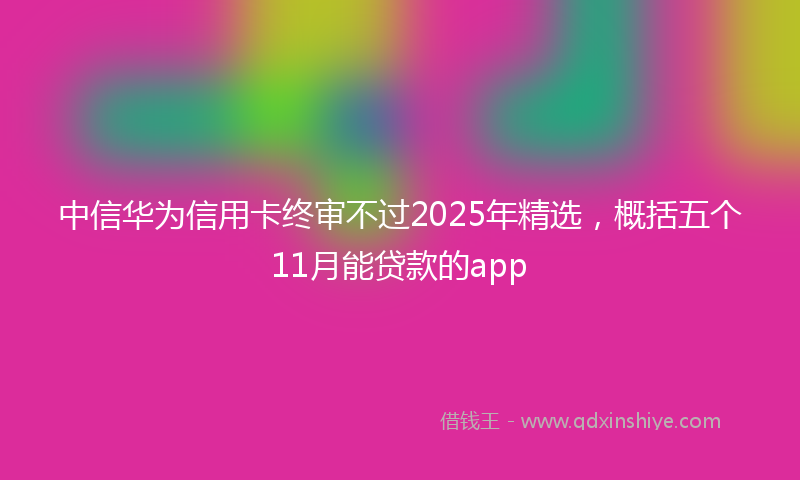 中信华为信用卡终审不过2025年精选，概括五个11月能贷款的app
