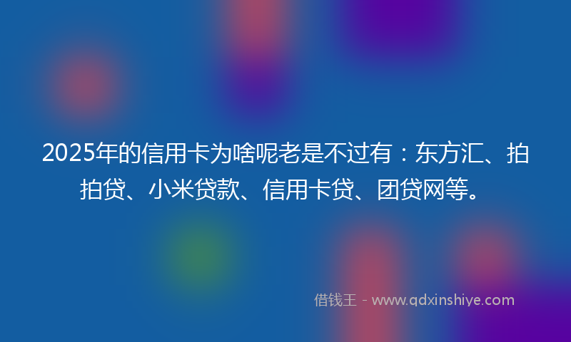 2025年的信用卡为啥呢老是不过有：东方汇、拍拍贷、小米贷款、信用卡贷、团贷网等。