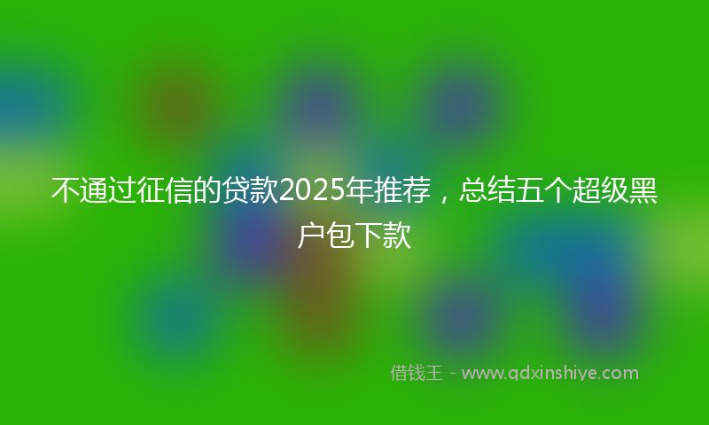 不通过征信的贷款2025年推荐，总结五个超级黑户包下款