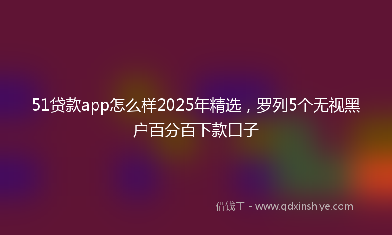 51贷款app怎么样2025年精选，罗列5个无视黑户百分百下款口子