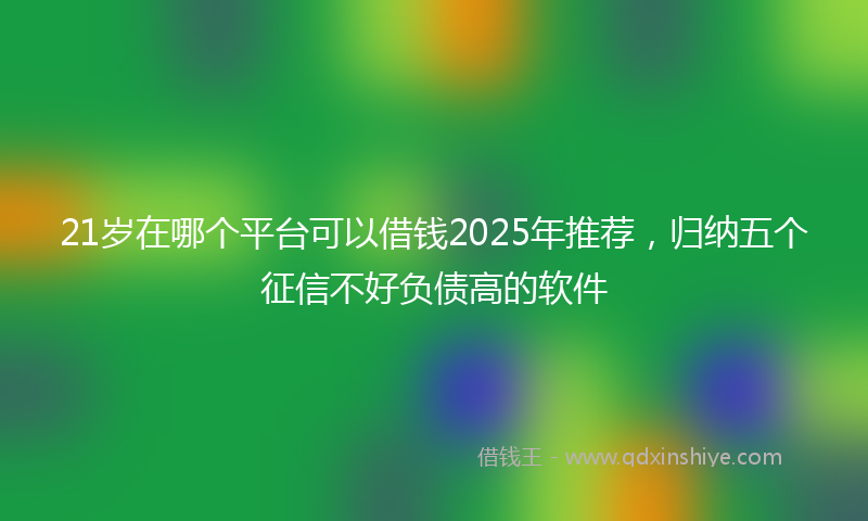21岁在哪个平台可以借钱2025年推荐，归纳五个征信不好负债高的软件