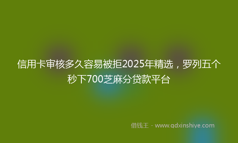 信用卡审核多久容易被拒2025年精选，罗列五个秒下700芝麻分贷款平台