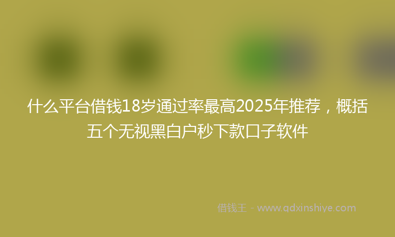 什么平台借钱18岁通过率最高2025年推荐，概括五个无视黑白户秒下款口子软件