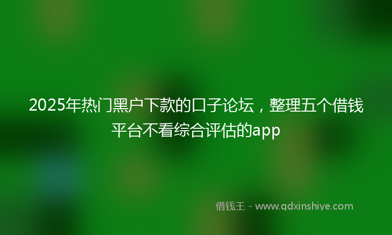 2025年热门黑户下款的口子论坛，整理五个借钱平台不看综合评估的app