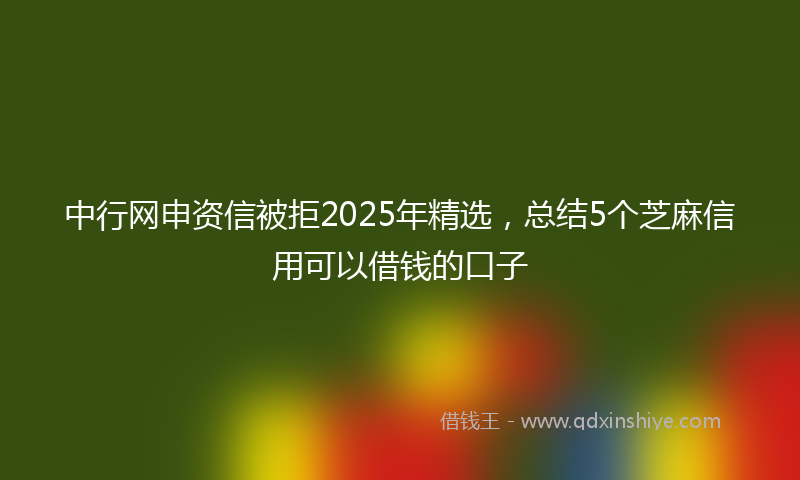 中行网申资信被拒2025年精选，总结5个芝麻信用可以借钱的口子