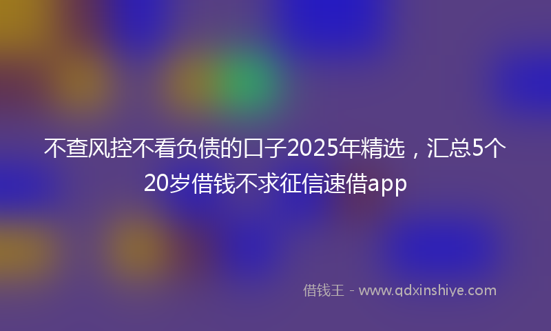 不查风控不看负债的口子2025年精选，汇总5个20岁借钱不求征信速借app