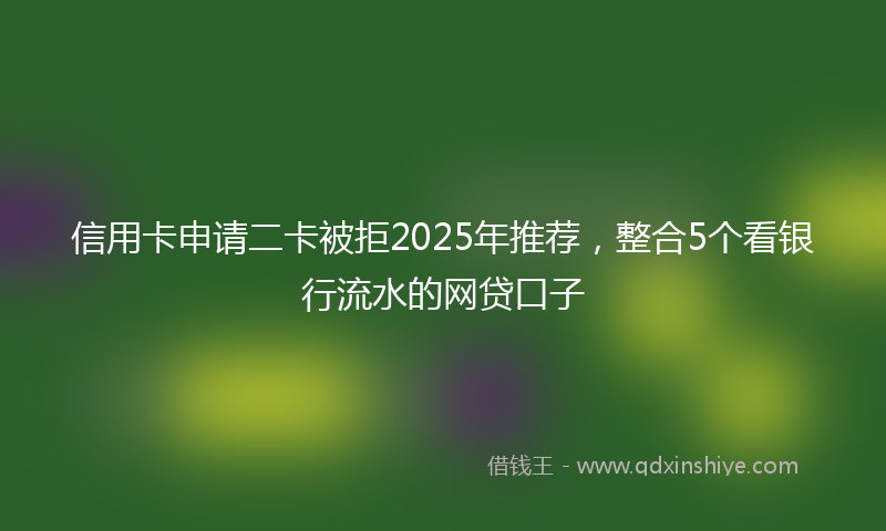 信用卡申请二卡被拒2025年推荐，整合5个看银行流水的网贷口子