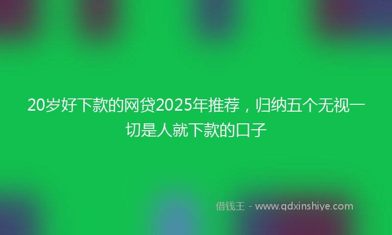 20岁好下款的网贷2025年推荐，归纳五个无视一切是人就下款的口子