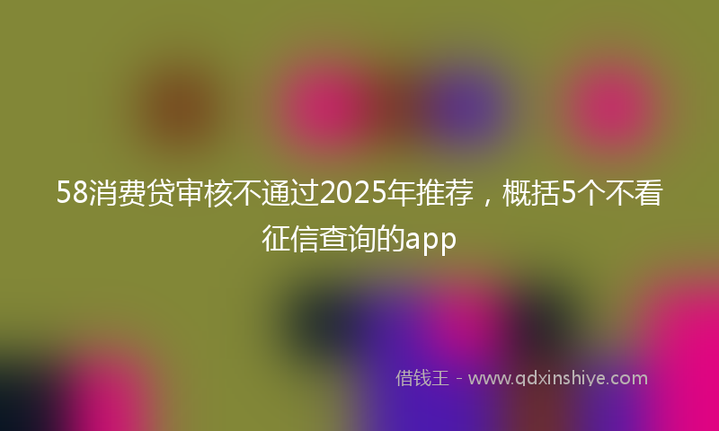58消费贷审核不通过2025年推荐，概括5个不看征信查询的app
