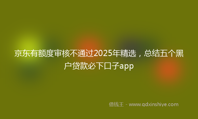 京东有额度审核不通过2025年精选，总结五个黑户贷款必下口子app