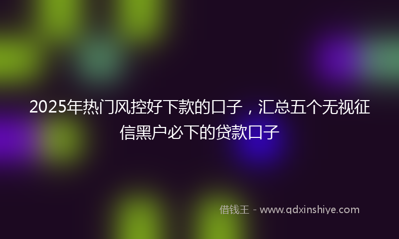 2025年热门风控好下款的口子，汇总五个无视征信黑户必下的贷款口子