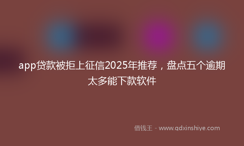 app贷款被拒上征信2025年推荐，盘点五个逾期太多能下款软件