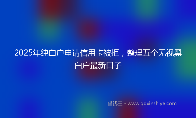 2025年纯白户申请信用卡被拒，整理五个无视黑白户最新口子