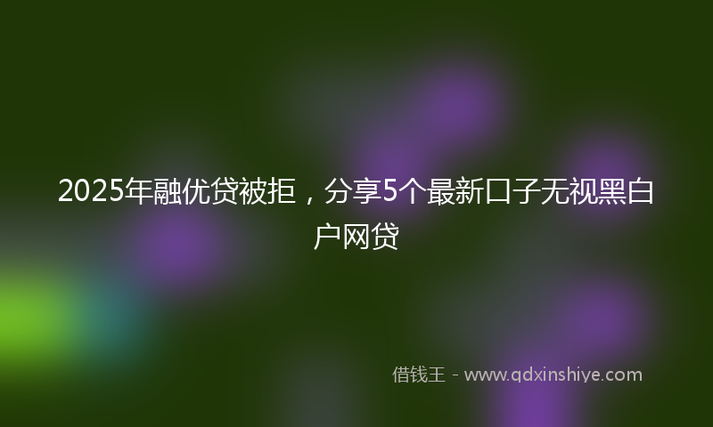 2025年融优贷被拒，分享5个最新口子无视黑白户网贷