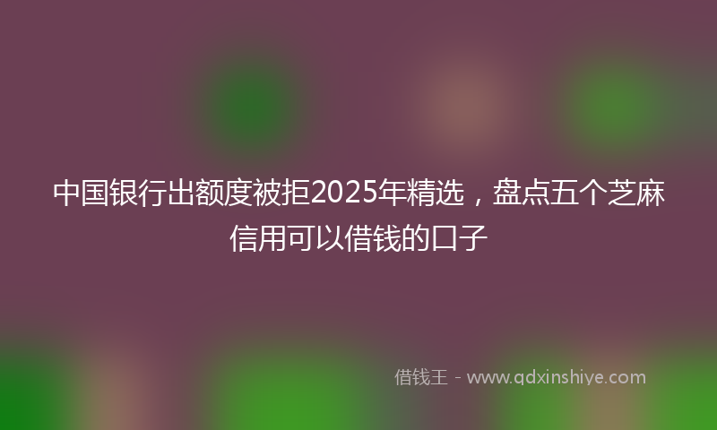 中国银行出额度被拒2025年精选，盘点五个芝麻信用可以借钱的口子