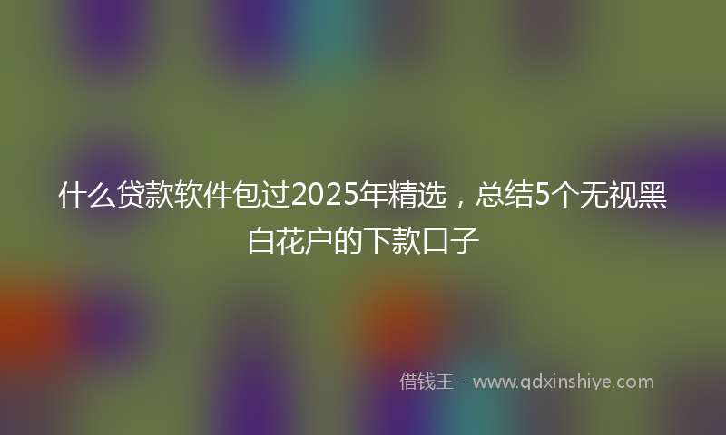 什么贷款软件包过2025年精选，总结5个无视黑白花户的下款口子