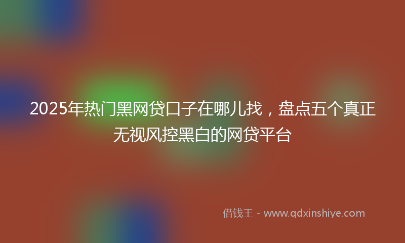 2025年热门黑网贷口子在哪儿找，盘点五个真正无视风控黑白的网贷平台