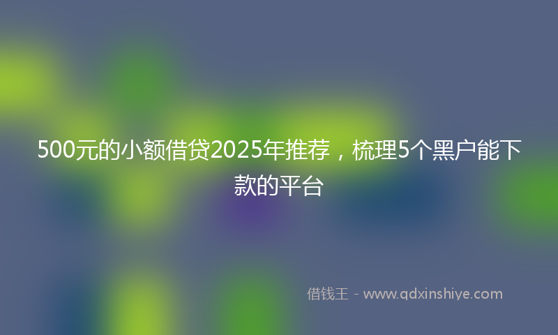 500元的小额借贷2025年推荐，梳理5个黑户能下款的平台
