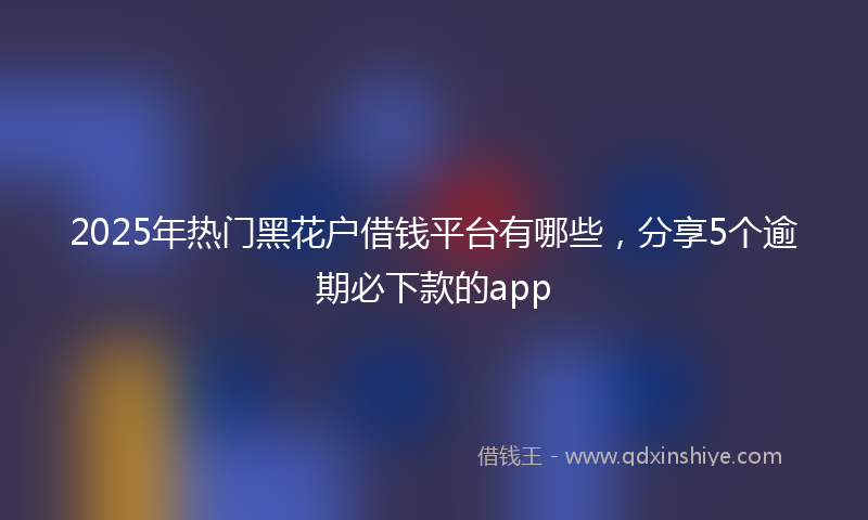 2025年热门黑花户借钱平台有哪些，分享5个逾期必下款的app