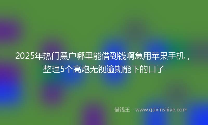 2025年热门黑户哪里能借到钱啊急用苹果手机，整理5个高炮无视逾期能下的口子