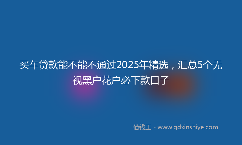 买车贷款能不能不通过2025年精选，汇总5个无视黑户花户必下款口子