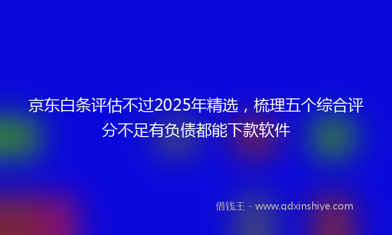 京东白条评估不过2025年精选，梳理五个综合评分不足有负债都能下款软件