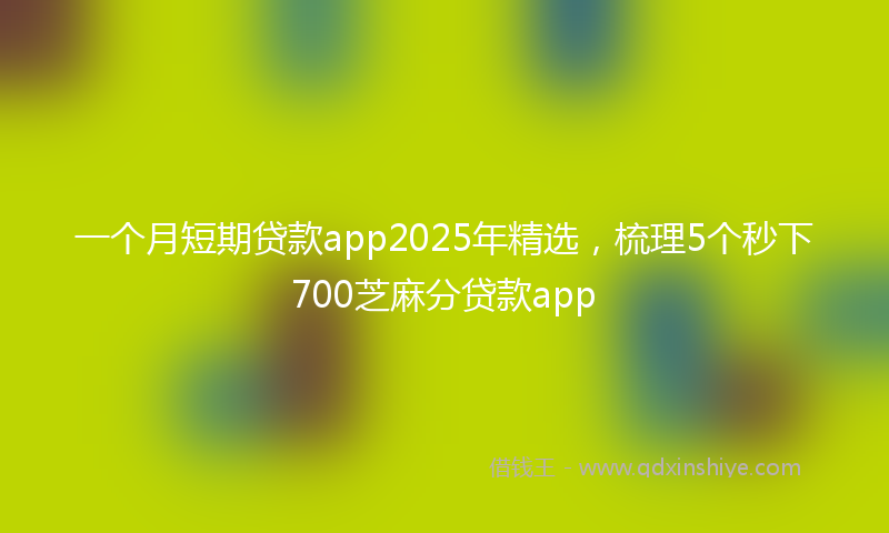 一个月短期贷款app2025年精选，梳理5个秒下700芝麻分贷款app