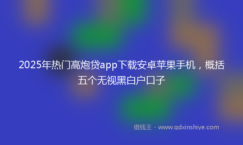 2025年热门高炮贷app下载安卓苹果手机，概括五个无视黑白户口子