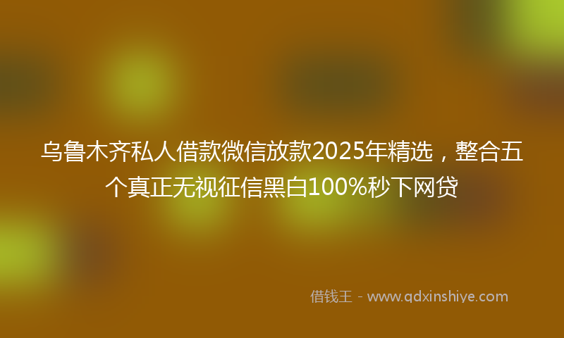 乌鲁木齐私人借款微信放款2025年精选，整合五个真正无视征信黑白100%秒下网贷