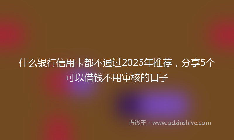 什么银行信用卡都不通过2025年推荐，分享5个可以借钱不用审核的口子