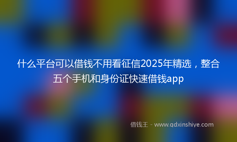 什么平台可以借钱不用看征信2025年精选，整合五个手机和身份证快速借钱app
