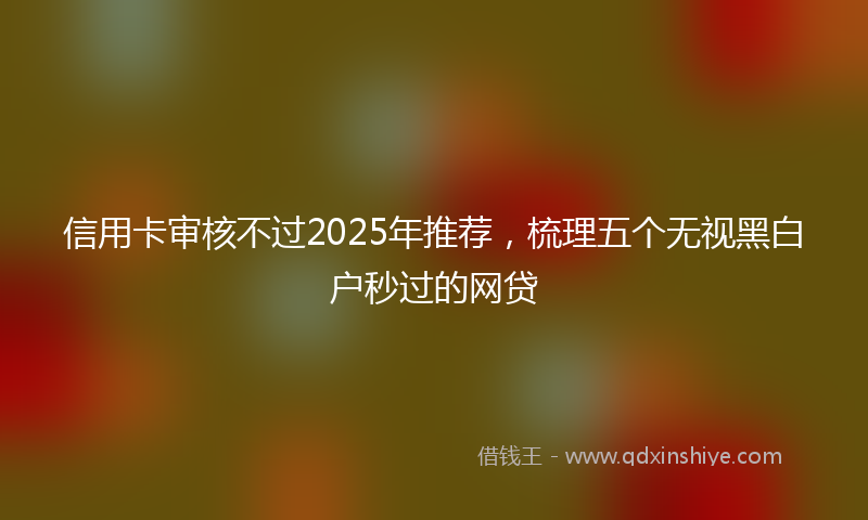 信用卡审核不过2025年推荐，梳理五个无视黑白户秒过的网贷