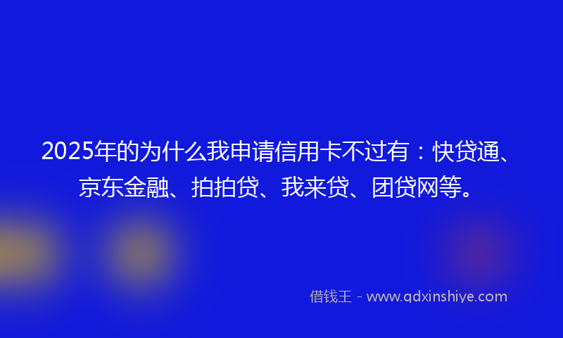 2025年的为什么我申请信用卡不过有：快贷通、京东金融、拍拍贷、我来贷、团贷网等。