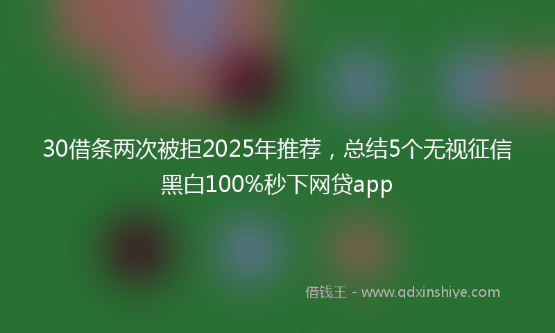 30借条两次被拒2025年推荐，总结5个无视征信黑白100%秒下网贷app