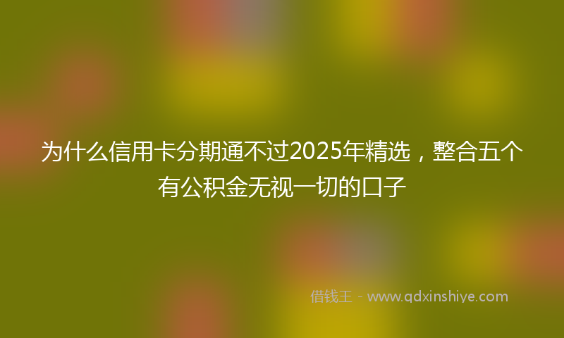 为什么信用卡分期通不过2025年精选，整合五个有公积金无视一切的口子