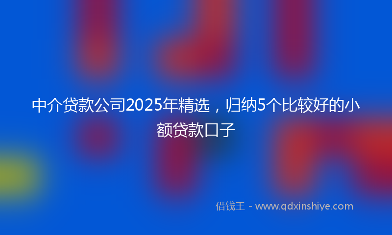 中介贷款公司2025年精选，归纳5个比较好的小额贷款口子
