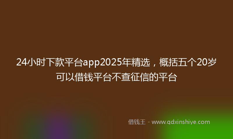 24小时下款平台app2025年精选，概括五个20岁可以借钱平台不查征信的平台