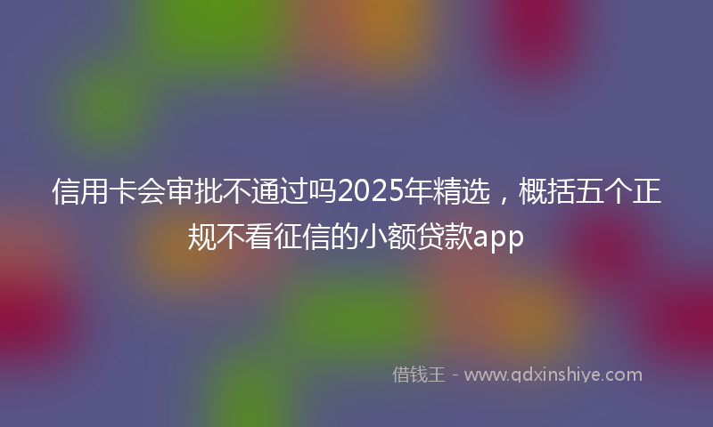 信用卡会审批不通过吗2025年精选，概括五个正规不看征信的小额贷款app