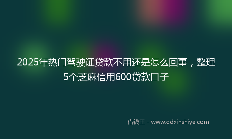 2025年热门驾驶证贷款不用还是怎么回事，整理5个芝麻信用600贷款口子
