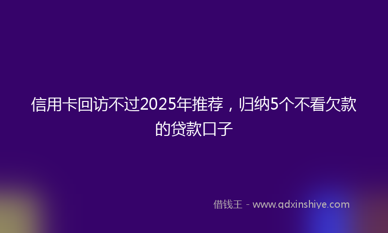 信用卡回访不过2025年推荐，归纳5个不看欠款的贷款口子