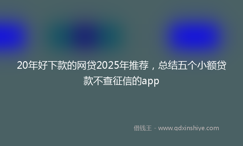 20年好下款的网贷2025年推荐，总结五个小额贷款不查征信的app