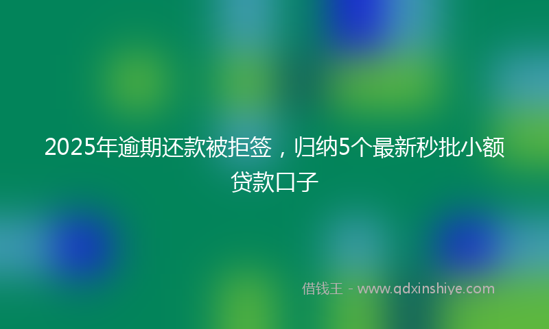 2025年逾期还款被拒签，归纳5个最新秒批小额贷款口子