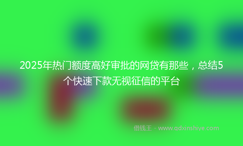 2025年热门额度高好审批的网贷有那些，总结5个快速下款无视征信的平台