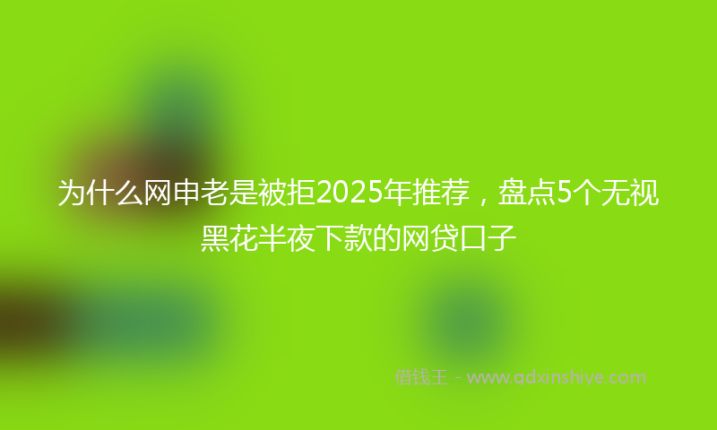 为什么网申老是被拒2025年推荐，盘点5个无视黑花半夜下款的网贷口子
