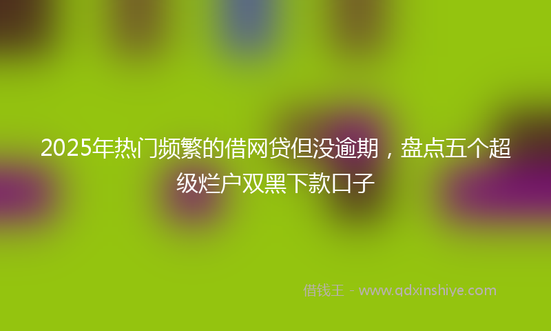 2025年热门频繁的借网贷但没逾期，盘点五个超级烂户双黑下款口子